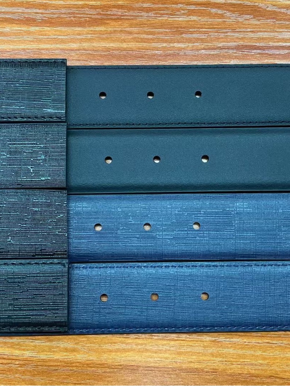 Men's Blue and Teal Leather Dress Belt - Classic Office StyleSpare leather belt